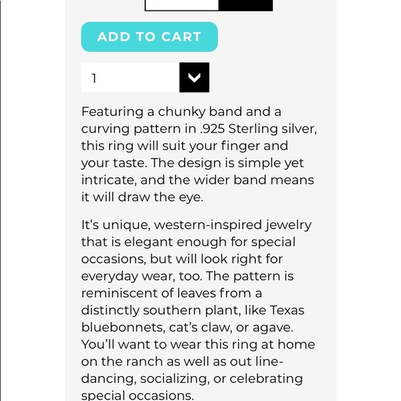 Fanning Jewelers Sterling Silver .925 Western Band - Picture 8 of 8